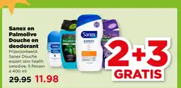 PLUS Sanex en Palmolive Douche en deodorant aanbieding