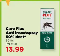 PLUS Care Plus Anti insectspray 50% deet* aanbieding