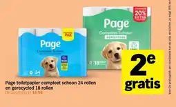 Albert Heijn Page toiletpapier compleet schoon 24 rollen en gerecycled 18 rollen aanbieding