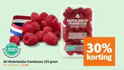 Albert Heijn AH Nederlandse frambozen aanbieding