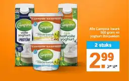 Albert Heijn Alle Campina kwark en yoghurt literpakken aanbieding