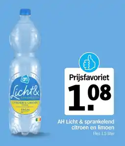 Albert Heijn AH Licht & sprankelend citroen en limoen aanbieding