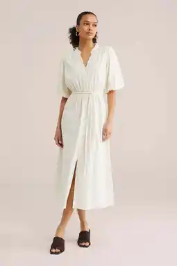 Wehkamp WE Fashion midi jurk broderie ecru aanbieding