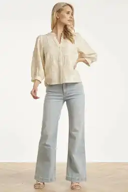Wehkamp Smashed Lemon gebloemde blouse ecru aanbieding