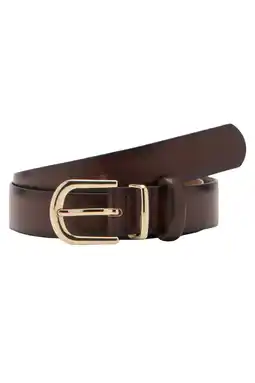 Wehkamp Mango leren riem donkerbruin aanbieding