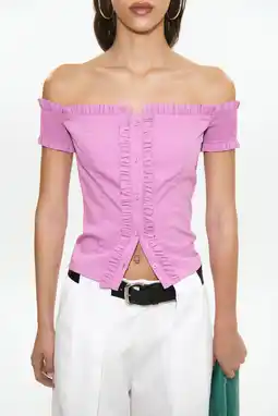 Wehkamp Mango off shoulder top roze aanbieding