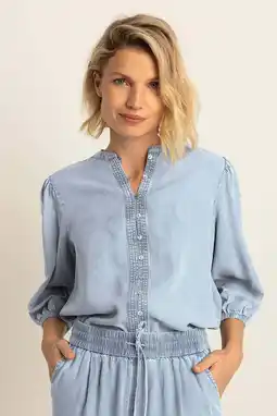 Wehkamp Expresso blouse light blue denim aanbieding