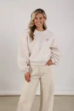 Wehkamp NUKUS sweater zand met pailletten aanbieding