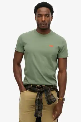 Wehkamp Superdry slim T-shirt groen aanbieding