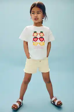 Wehkamp Mango Kids denim short geel aanbieding