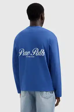Wehkamp Pure Path longsleeve met backprint blauw aanbieding