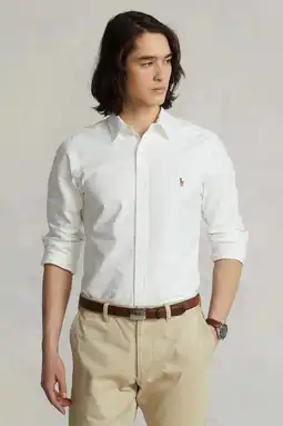 Wehkamp Polo Ralph Lauren slim fit overhemd met logo wit aanbieding