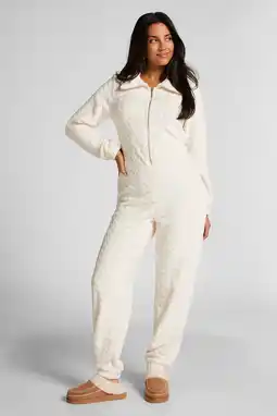Wehkamp Hunkemöller fleece onesie gebroken wit aanbieding
