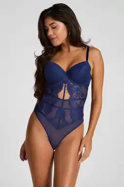 Wehkamp Hunkemöller body met beugel Bronte blauw aanbieding