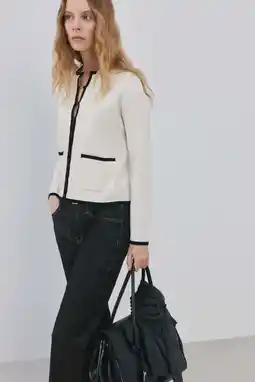 Wehkamp Mango gebreid vest ecru aanbieding