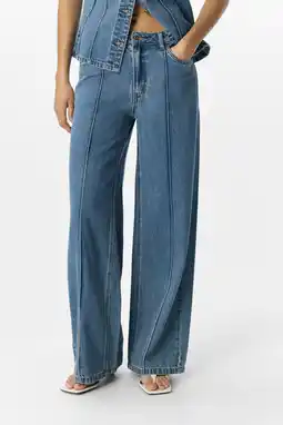 Wehkamp OBJECT wide leg jeans light blue denim aanbieding