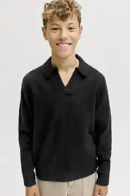 Wehkamp JACK & JONES JUNIOR trui zwart fijn gebreid aanbieding