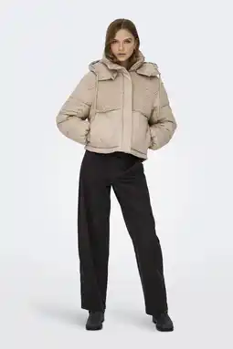 Wehkamp ONLY gewatteerde jas beige aanbieding