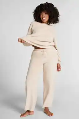 Wehkamp Hunkemöller teddy loungebroek ecru aanbieding