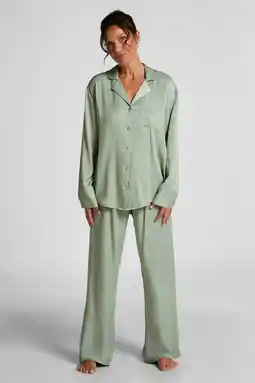 Wehkamp Hunkemöller satijnlook pyjamabroek Ayla olijfgroen aanbieding
