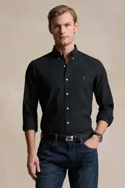 Wehkamp Polo Ralph Lauren slim fit overhemd met logo zwart aanbieding