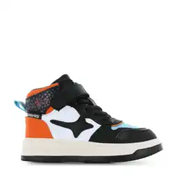Wehkamp Shoesme waterproof leren sneakers zwart/oranje aanbieding