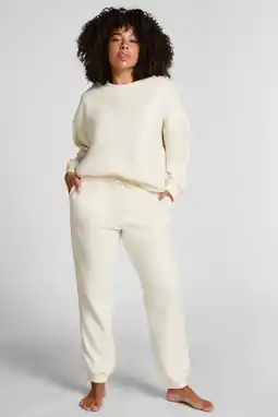 Wehkamp Hunkemöller fleece loungebroek Sporty gebroken wit aanbieding