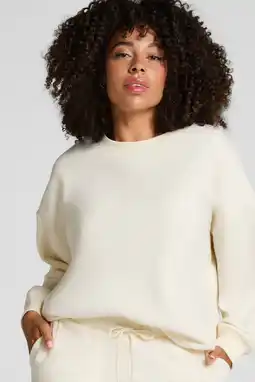 Wehkamp Hunkemöller fleece loungetop Sporty gebroken wit aanbieding
