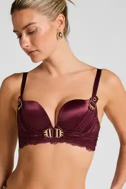 Wehkamp Private voorgevormde push-up bh Avela donkerrood aanbieding