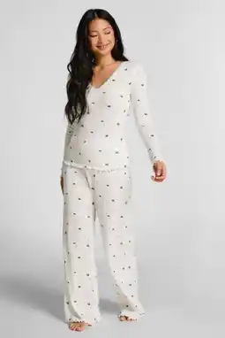 Wehkamp Hunkemöller pyjamabroek Pointelle wit aanbieding