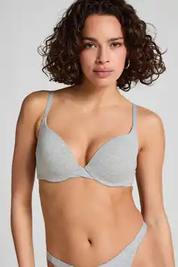 Wehkamp Hunkemöller voorgevormde push-up bh Cotton grijs aanbieding