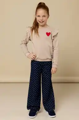 Wehkamp LOOXS little wide leg jeans met hartjes dark blue denim aanbieding