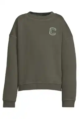 Wehkamp Coolcat oversized fleece sweatshirt met C logo Tyler khaki aanbieding