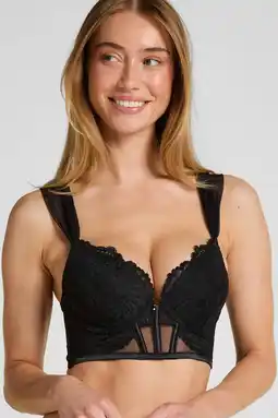 Wehkamp Hunkemöller voorgevormde longline beugelbh Whitney zwart aanbieding