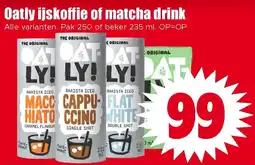 Dirk Oatly ijskoffie of matcha drink aanbieding