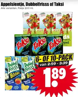 Dirk Appelsientje dubbelfrisss of taksi aanbieding