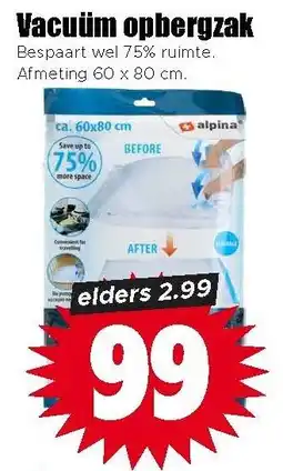 Dirk Vacuüm opbergzak aanbieding