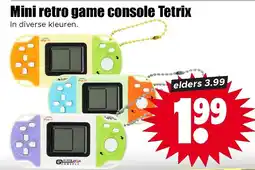 Dirk Mini retro game console tetrix aanbieding