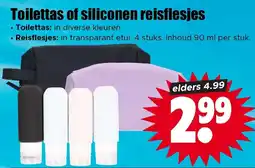 Dirk Toilettas of siliconen reisflesjes aanbieding