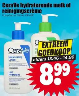 Dirk CeraVe hydraterende melk of reinigingscrème aanbieding