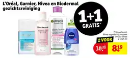 Kruidvat L'Oréal, Garnier, Nivea en Biodermal Gezichtsreiniging aanbieding