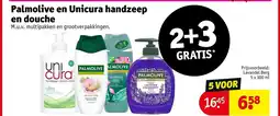 Kruidvat Palmolive en Unicura handzeep en douche aanbieding