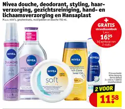 Kruidvat Nivea Douche, Deodorant, Styling, Haarverzorging, Gezichtsreiniging, hand en Lichaamsverzorging en Hansaplast aanbieding