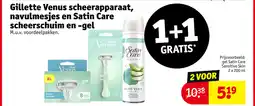 Kruidvat Gillette Venus Scheerapparaat, Navulmesjes en Satin Care Scheerschuim en Gel aanbieding