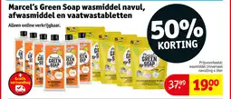 Kruidvat Marcel's green soap wasmiddel navul, afwasmiddel en vaatwastabletten aanbieding