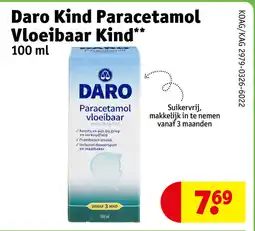Kruidvat Daro kind paracetamol vloeibaar kind aanbieding