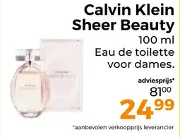 Trekpleister Calvin Klein Sheer Beauty aanbieding