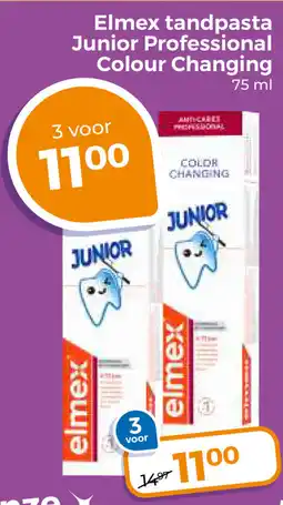 Trekpleister Elmex tandpasta junior professional colour changing aanbieding