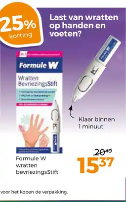 Trekpleister Formule W wratten bevriezingsstift aanbieding