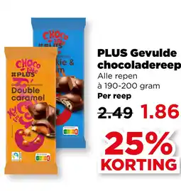 PLUS PLUS Gevulde chocoladereep aanbieding
